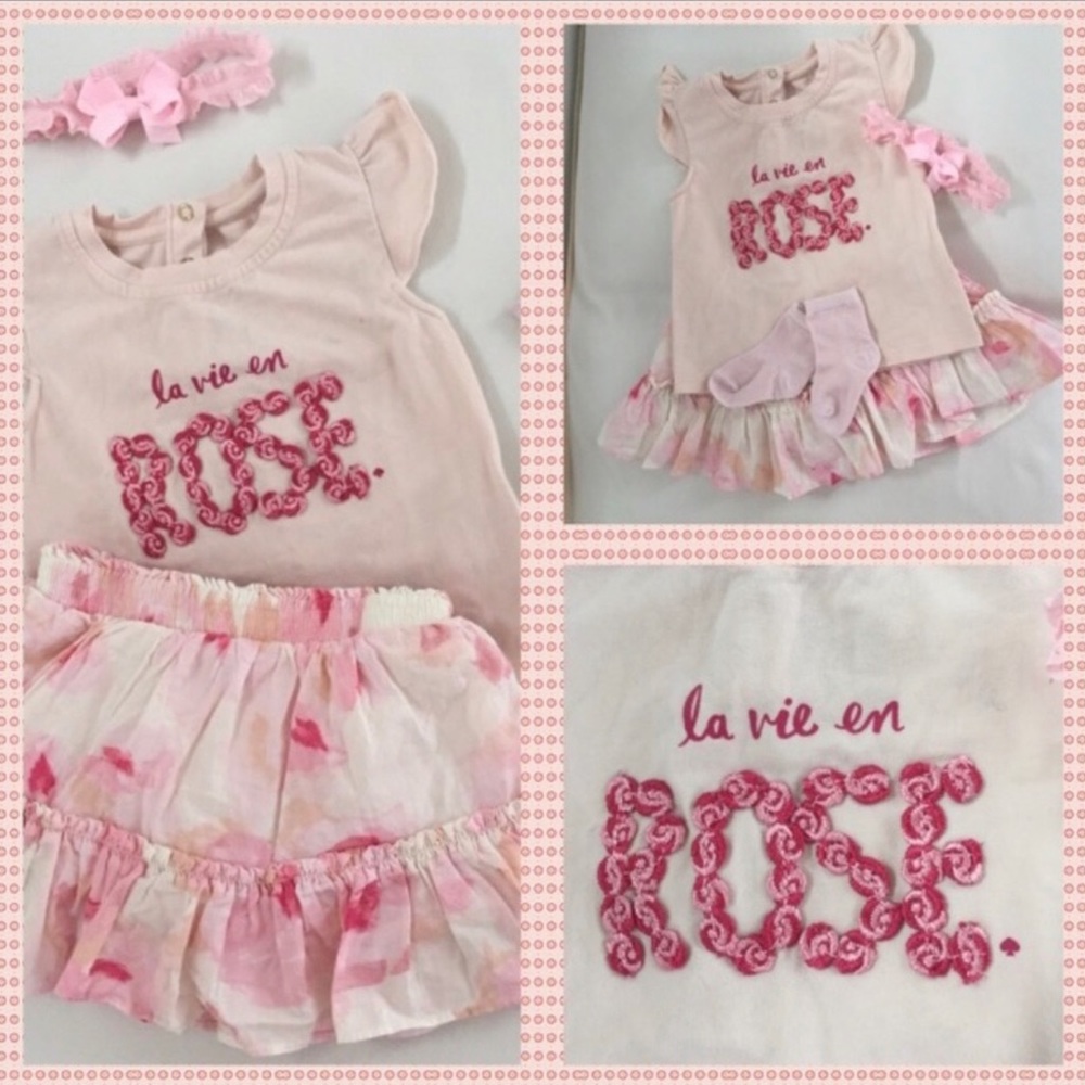 👍Kate Spade Rose infant dress set 24M🌈 - Picture 4 of 10